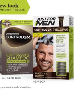 Just For Men Control GX Grey Reducing Shampoo, Gradual Hair Color for Stronger and Healthier Hair, 4 Fl Oz - Pack of 1 (Packaging May Vary)