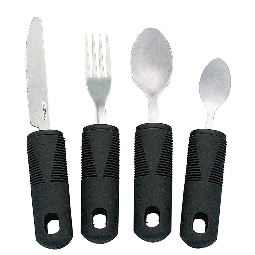 Homvare 4-Piece Kitchen Set, Adaptive Utensils - Black - 4