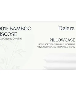 Delara Viscose Derived from Bamboo Pillowcases, Ultra-Soft, Cooling & Breathable Pillowcase Set