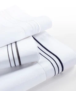 HiEnd Accents 100% Cotton Hotel Luxury Embroidered Border Sheet Set, 4PC