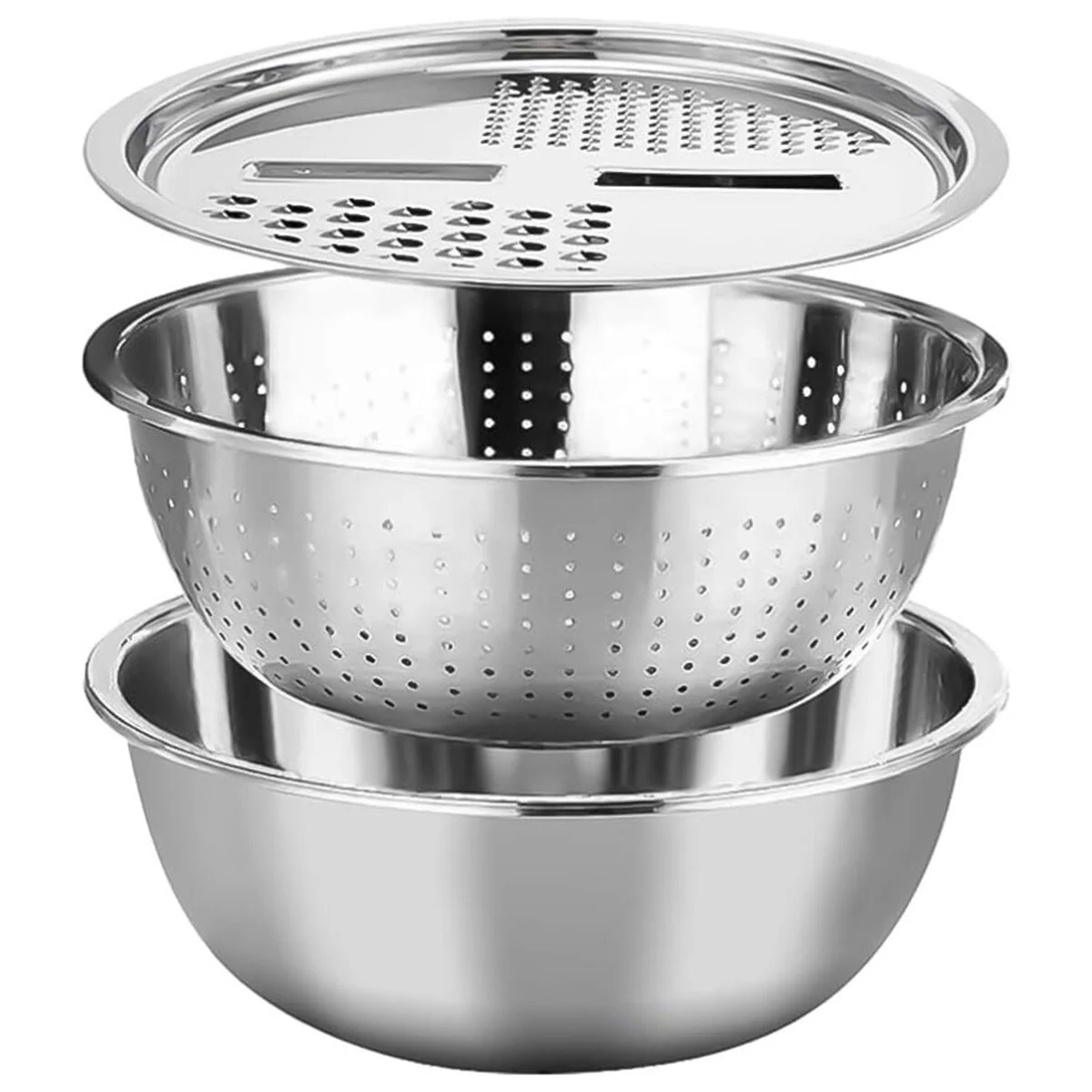 3 in 1 Vegetables Slicer Cutter Grater with Drain Colander Strainer