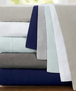 Echelon Home Washed Belgian Linen Deep Pocket Bed Sheet Set