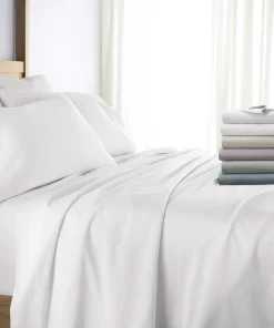 Becky Cameron Solid Brushed 300 Thread Count Cotton Sheet Set