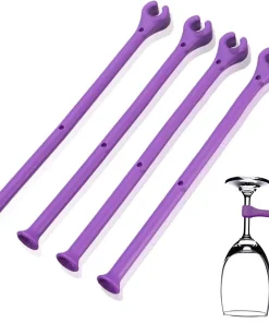 4Pcs Silicone Stemware Saver Flexible