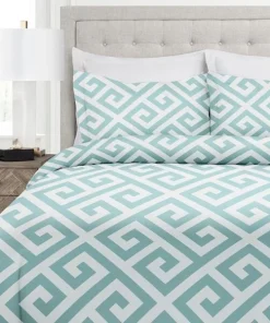 Italian Collection 3 Piece Duvet Cover Set with Greek Key Pattern