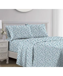 Edina 1000TC Cotton Sheet Set Blue Queen