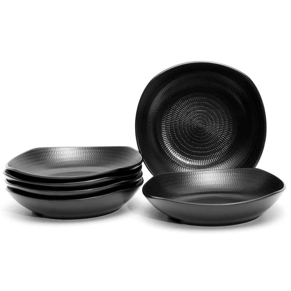 Black Rice Square Pasta Bowl 9" 30oz (Set of 6)