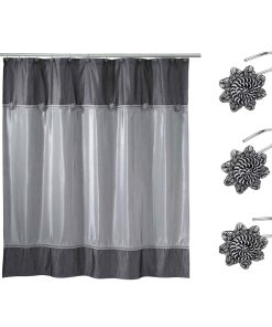 Avanti Linens Braided Medallion Shower Curtain & Hook Set