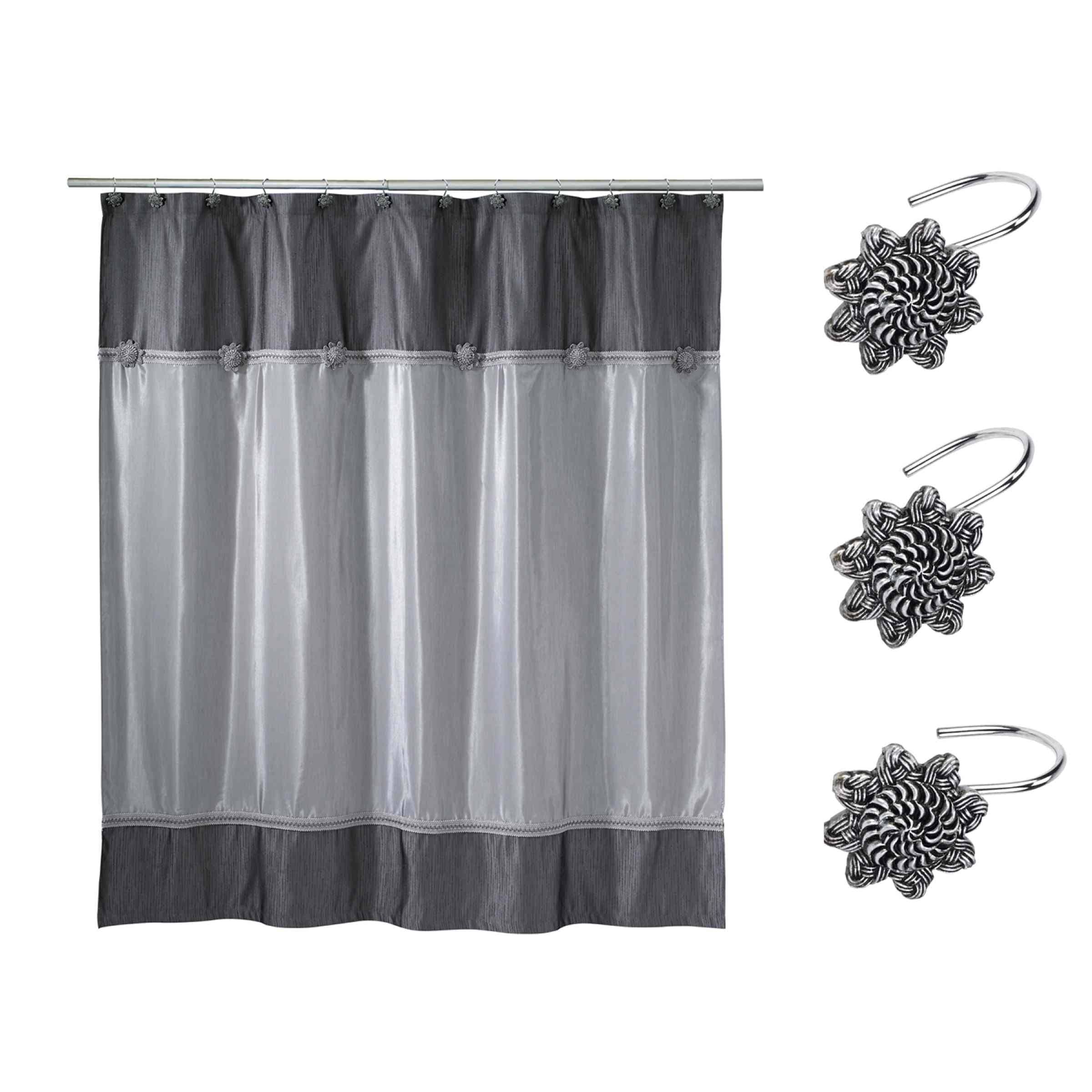 Avanti Linens Braided Medallion Shower Curtain & Hook Set