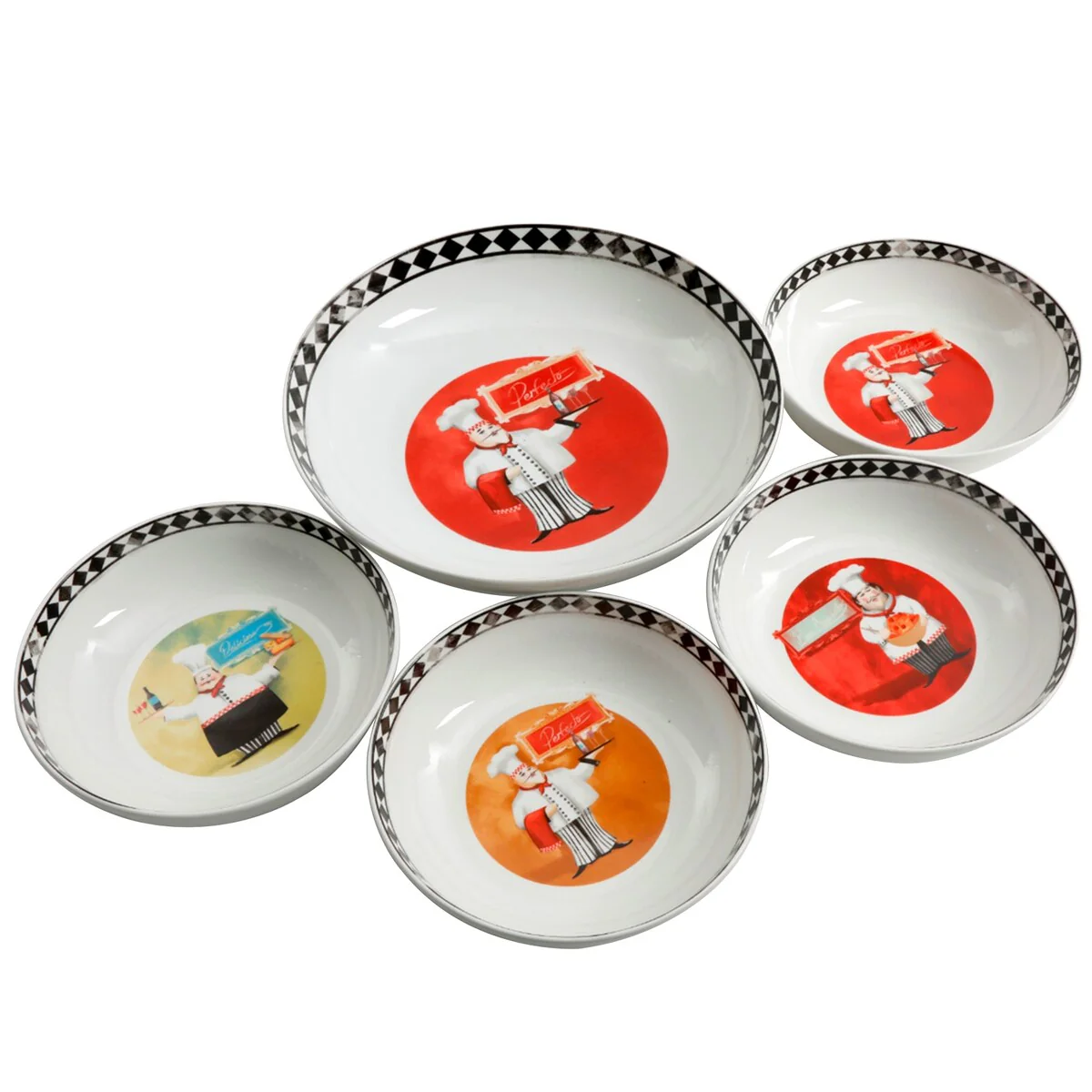Gibson Home Chef G 5 Piece Ceramic Pasta Bowl Set