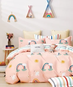 Aurora Rainbow 100% Cotton Reversible Comforter Set