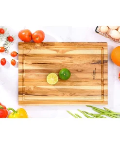 10 Pc Cutting Chopping Board Small Durable Teak Wood W/ Juice Groove