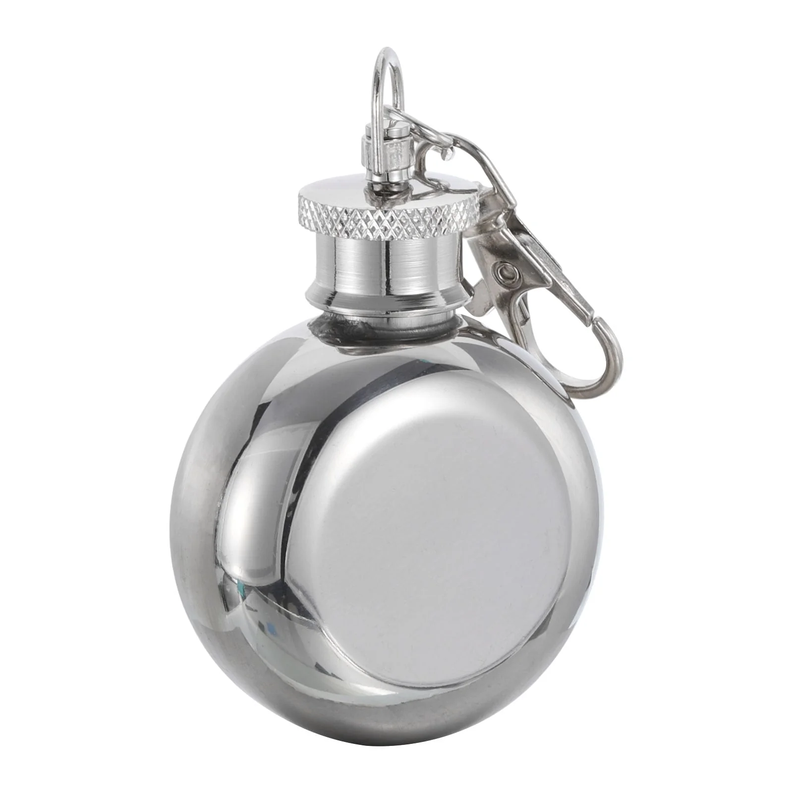 1oz 30ml Stainless Steel Round Hip Flask for Camping Outdoor Activity - Silver