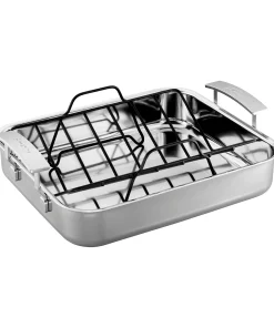 Demeyere Industry 5-Ply Stainless Steel 15.7 X 13.3-inch Roasting Pan - 15.7" x 13.3"