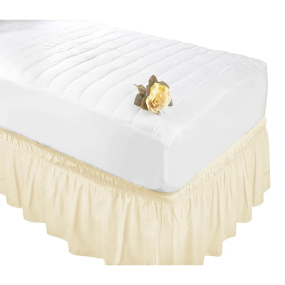 Home Details Wrap Around Bed Ruffle Twin/Full in Beige