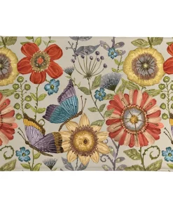Laural Home Boho Butterfly Garden Memory Foam Rug - 20x30