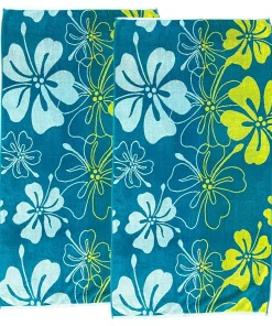 Linery & Co. 100% Cotton Jacquard 2 Pack Summer Beach Towels