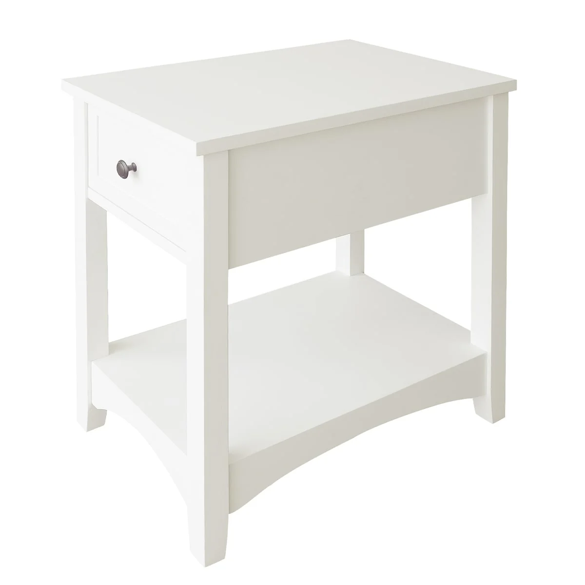 2Tier Side End Table with Storage Shelf and Drawer,Narrow Nightstand