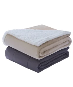 DreamLab Soft Sherpa Reversible 15lb Weighted Blanket with Washable Cover
