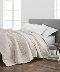 EcoPure Box Stitched Cotton Blanket with Recycled Fill
