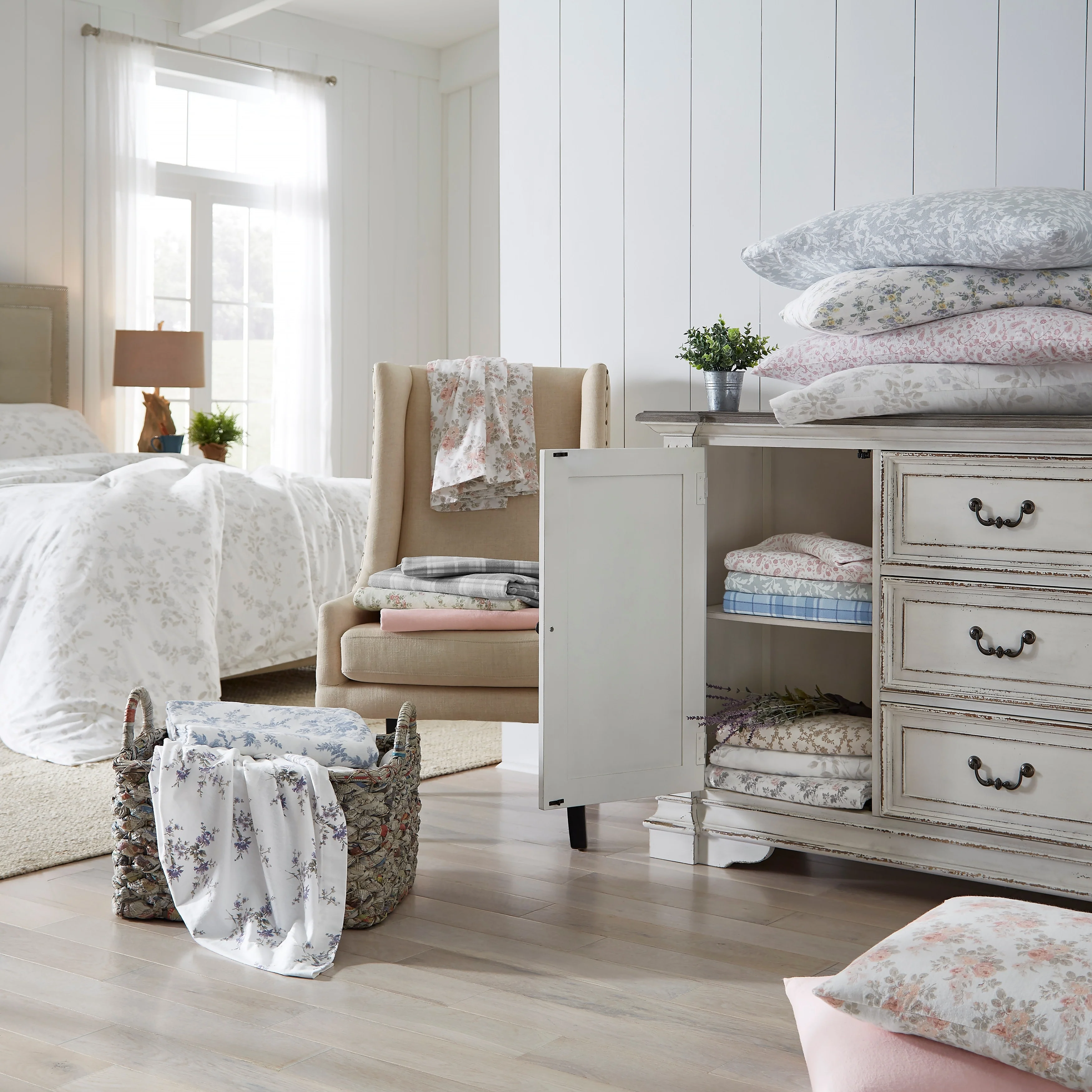 Laura Ashley Cotton Flannel Deep Pocket Sheet & Pillowcase Set