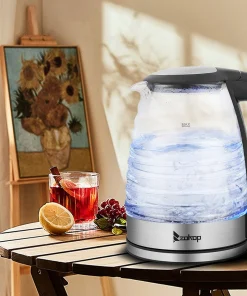 1.8L Stainless Steel Electric Kettle, Borosilicate Glass Kettle