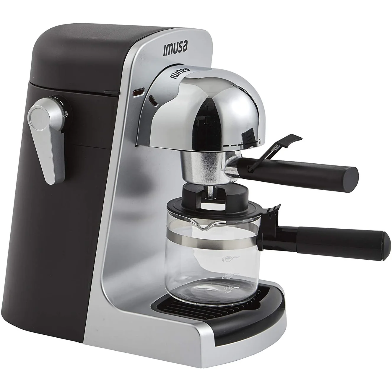 IMUSA GAU-18215 4 Cup Bistro Electric Espresso Maker, Silver - 4 Cup