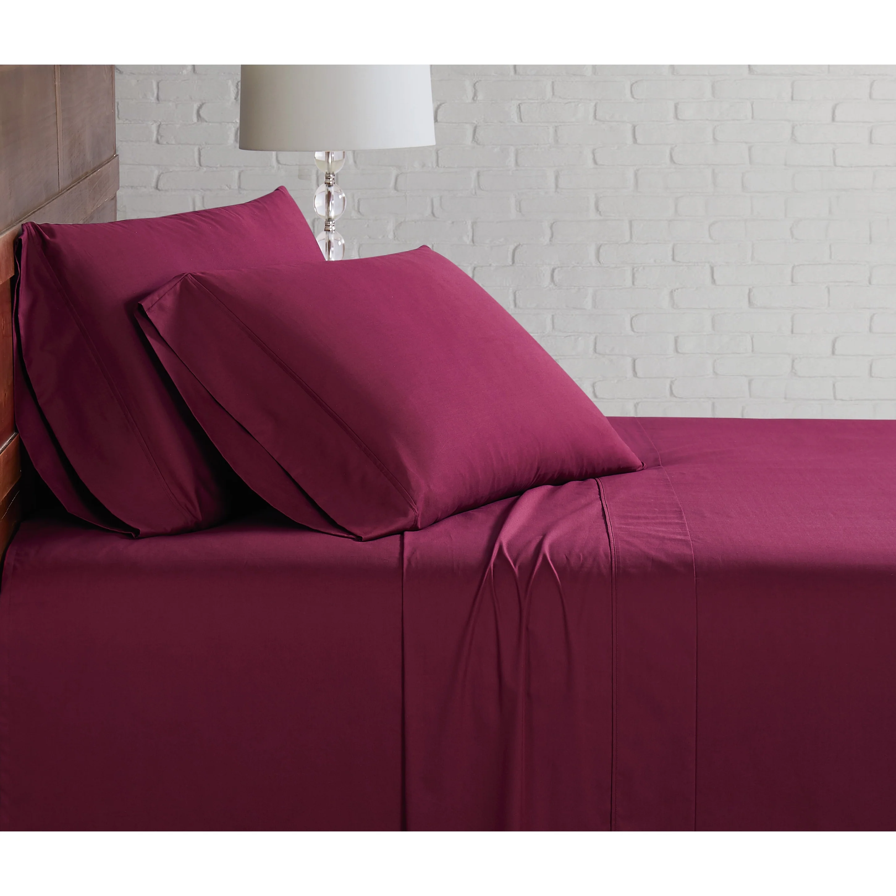 Brooklyn Loom Solid Cotton Percale Bed Sheet Set