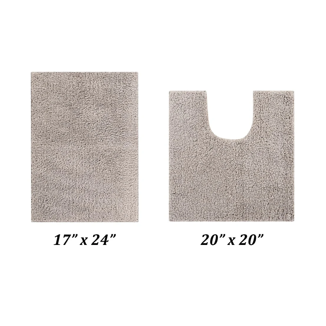 Better Trends Bath Rug Set 100% Micro Polyester Tufted Anti-Skid Latex Backing Bathroom Rugs for Shower, Sink Mats Micro Plush