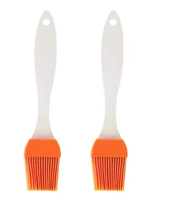 2pcs Flexible Silicone Brush Heat Resistant Non-stick Cooking Tool - Orange