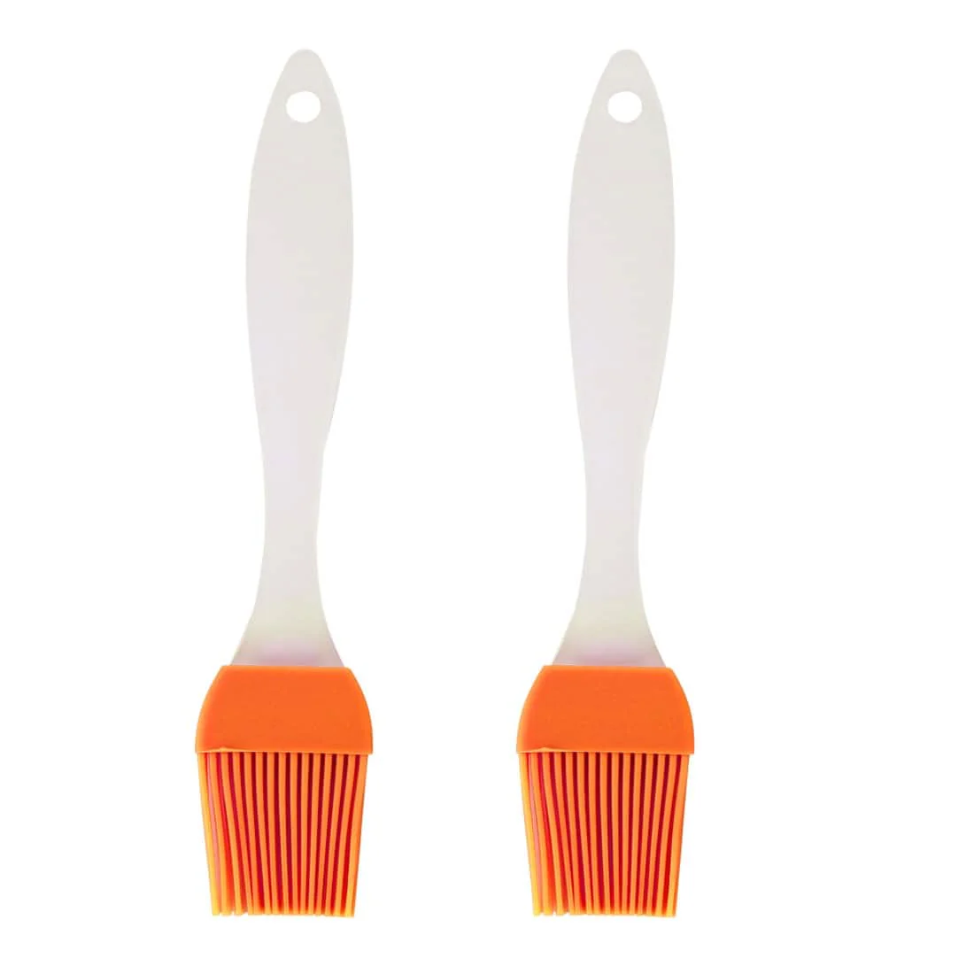 2pcs Flexible Silicone Brush Heat Resistant Non-stick Cooking Tool - Orange