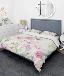 Designart 'Shabby Flower IV' Shabby Bedding Set - Duvet Cover & Shams