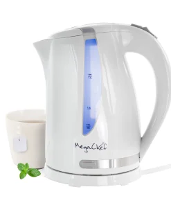 1.7L Rapid Boil Cordless Serving Electric Tea Kettle in White