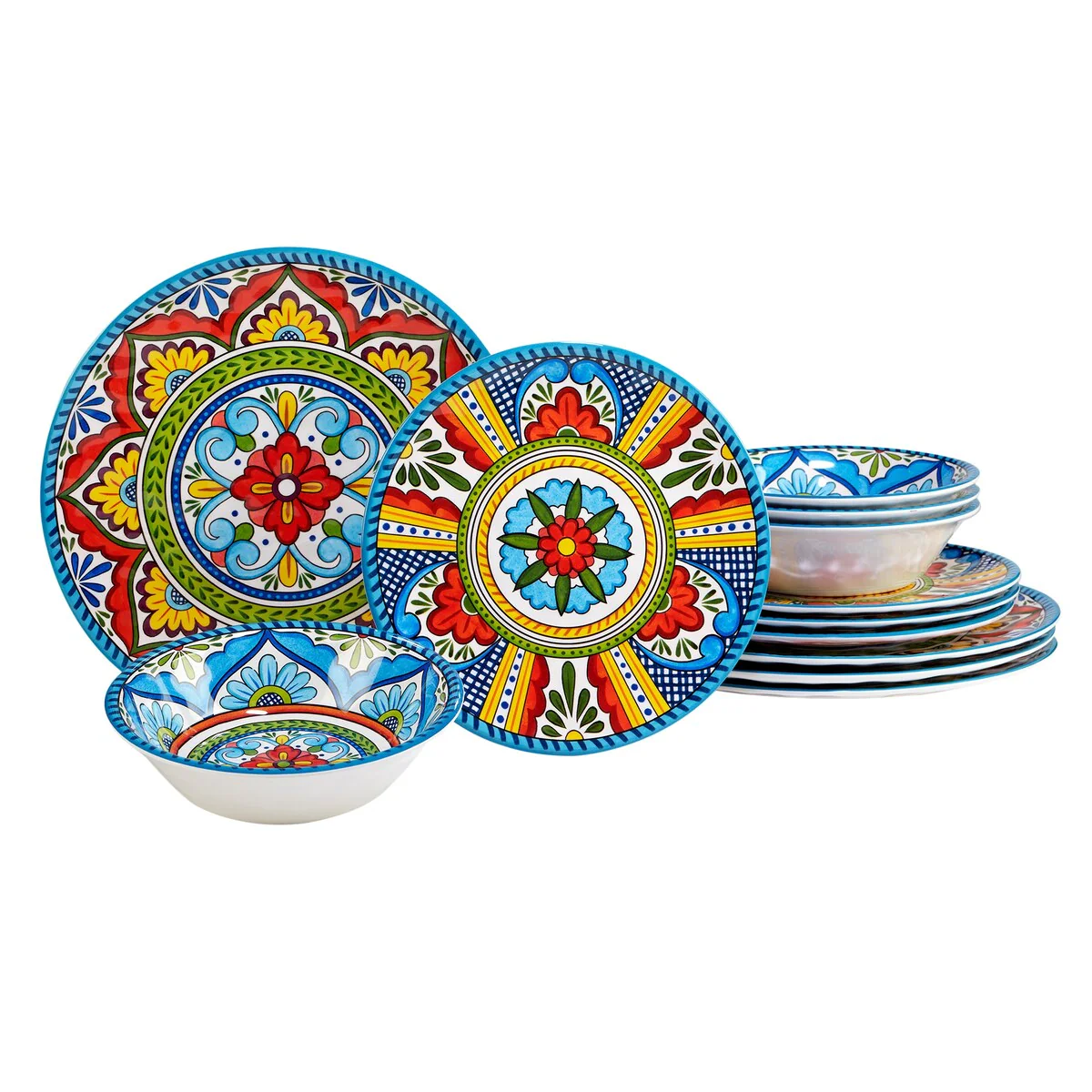 Certified International Seville 12-Piece Melamine Dinnerware Set, Service for 4