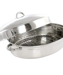 18 Inch Oval Stainless Steel Roaster - 18 Inch