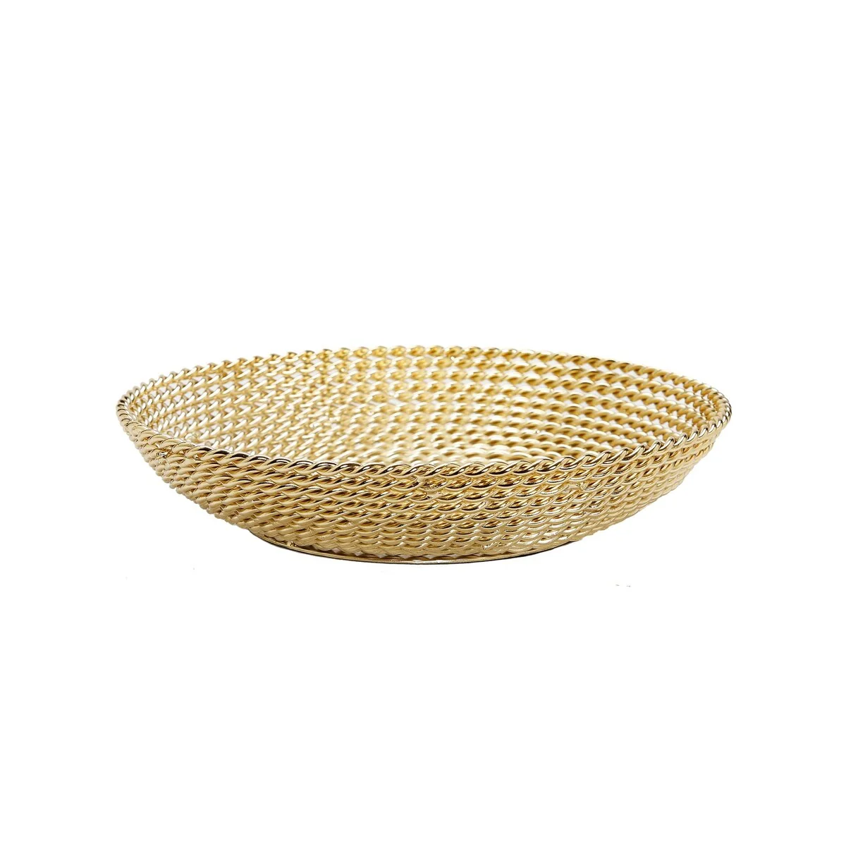 10.5"D Decorative Bowl Gold Rope Design
