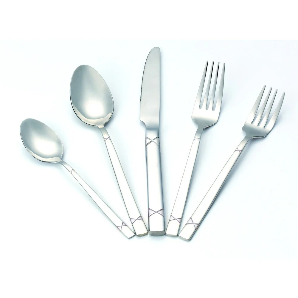 20 Piece 18/10 Flatware set, Service for 4 mirror finish-Roma Style