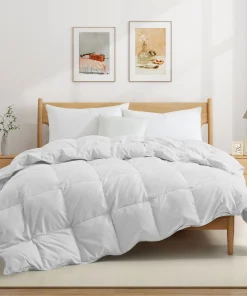 Lightweight White Feather Down Fluffy Comforter Duvet Insert