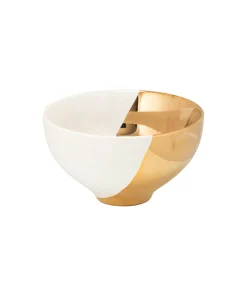 10 Strawberry Street White and Gold Two-Tone Cereal Bowl (Set of 4)