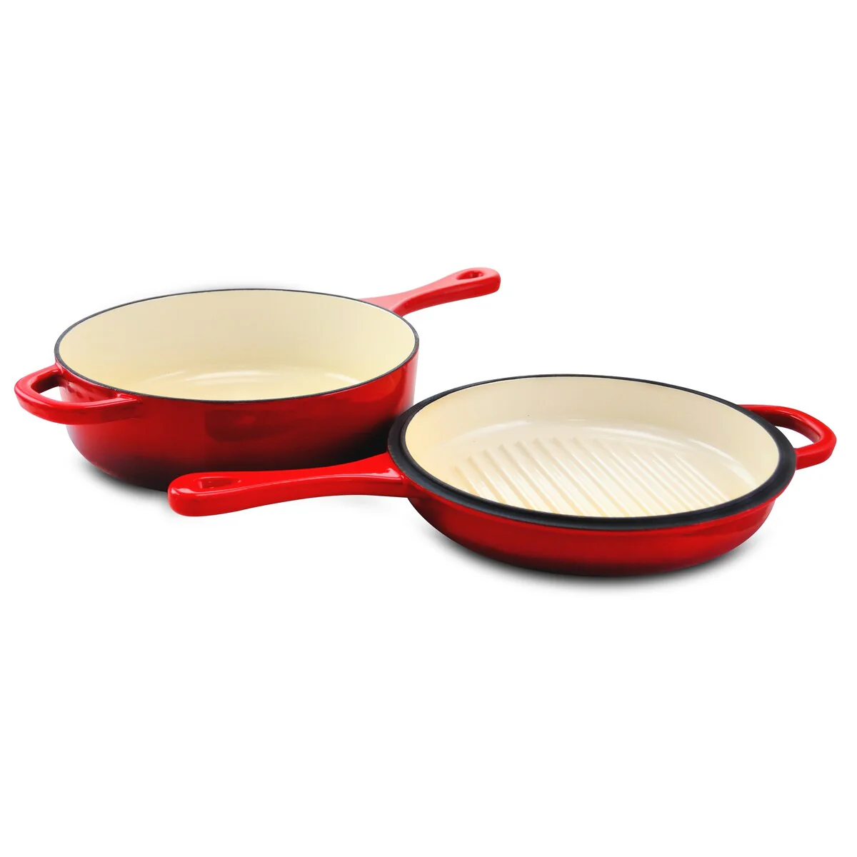 Artisan 2.5 Quart Multi Function Sauce Pan Skillet Set in Gradient Red