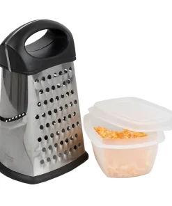 Home Basics 4 Sided Cheese Grater with Storage Container - 5.40" x 4.60" x 9.62"