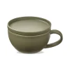 Logan Collection Stoneware Soup Mug with Lid Sage Green 24 oz.