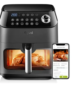 Kyvol Epichef 6qt Large Capacity Air Fryer With Wi-Fi Smart Control, Black - 15.67x13.67x14.96