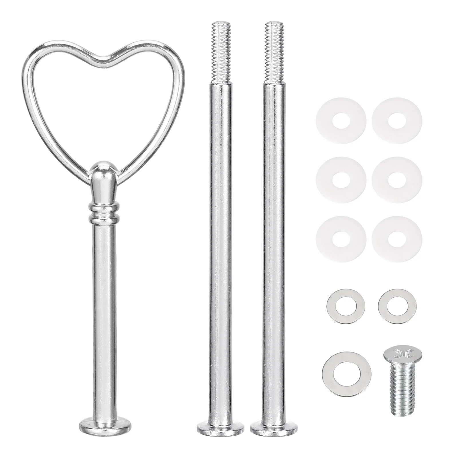 6 Set Cake Tray Stand Handle Plate Hardware Fitting, 3-Tiers Heart