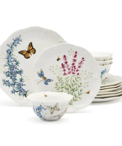 Lenox Butterfly Meadow Herbs Dinnerware Set, Service for 4