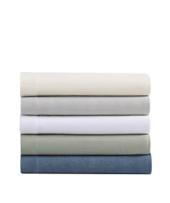 Eddie Bauer Cotton Flannel-Solids-Deep Pocket- Sheet & Pillowcase Set