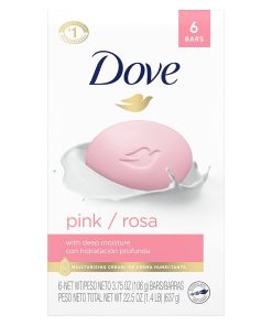 Dove Beauty Bar Gentle Skin Cleanser Pink 6 Bars Moisturizing for Gentle Soft Skin Care More Moisturizing Than Bar Soap 3.75 oz