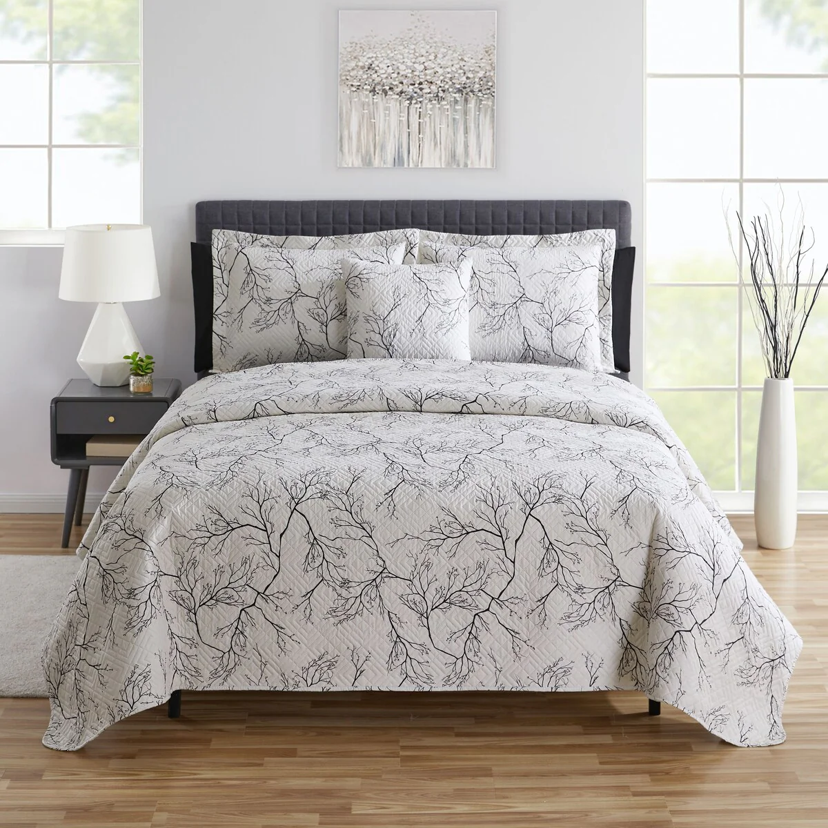 Clara Clark Bedspread Coverlet Set - Summer Quilt with Fitted Sheet and Pillow Shams - All Season Printed Bedding Set