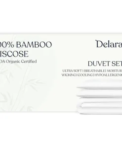 Delara Viscose Derived from Bamboo Duvet Cover Set, Ultra-Soft, Cooling & Breathable Luxury Bedding
