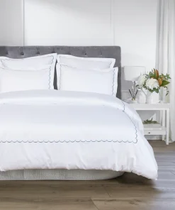 Home Sweet Home Collection 600TC Cotton Scallop Embroidery Duvet Set - 4 Color